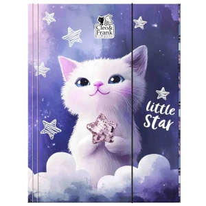 Teczka z gumką tekturowa szkolna A4 kotek Cleo i Frank Deform