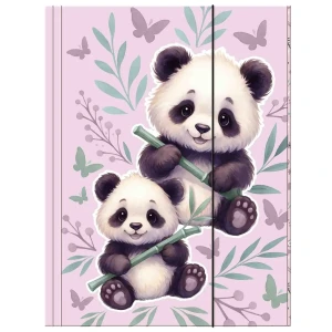 Teczka tekturowa z gumką A4 pandy różowa Deform