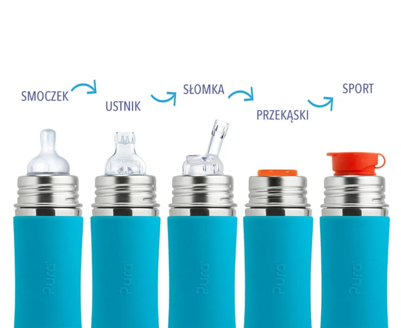 Pura Kiki termobutelka ze słomką 260 ml miętowa