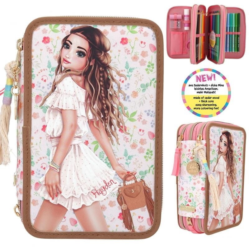 Trójdzielny Piórnik z Wyposażeniem Flower Berry - TOPModel