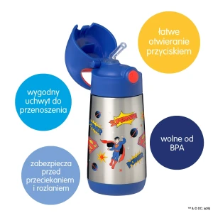 b.box bidon termiczny ze słomką dla dzieci 350 ml Superman