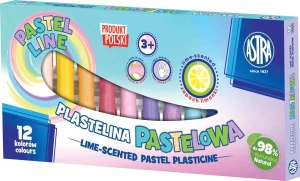 Plastelina Pastelowa ASTRA 12 kolorów o zapachu limonki miękka masa plastyczna dla dzieci