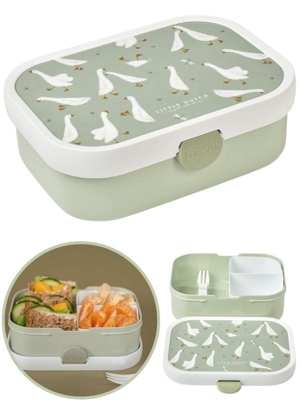 Lunchbox śniadaniówka z widelczykiem Goose - Little Dutch
