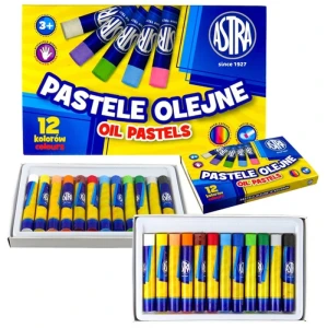 Pastele olejne 12 kolorów kredki szkolne ASTRA
