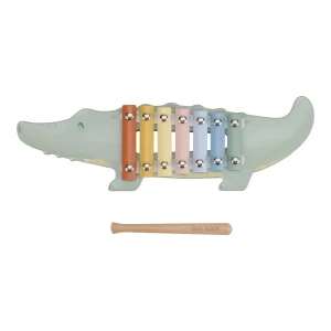 Cymbałki Krokodyl Safari z pałeczką, drewniane instrument Little Dutch 