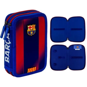 Piórnik FC Barcelona podwójny szkolny z logo piłka nożna barwy klubowe Astra