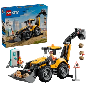 Lego Żółta koparko-ładowarka 60480 pracownicy budowy