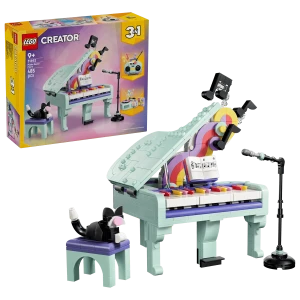 Lego 31392 Dekoracyjny fortepian z kotem Creator boombox lub gramofon z pudełkiem na płyty