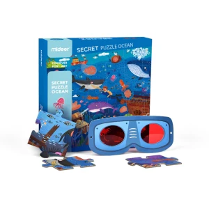 Sekretne puzzle z okularami 3D Ocean 35 el. mideer