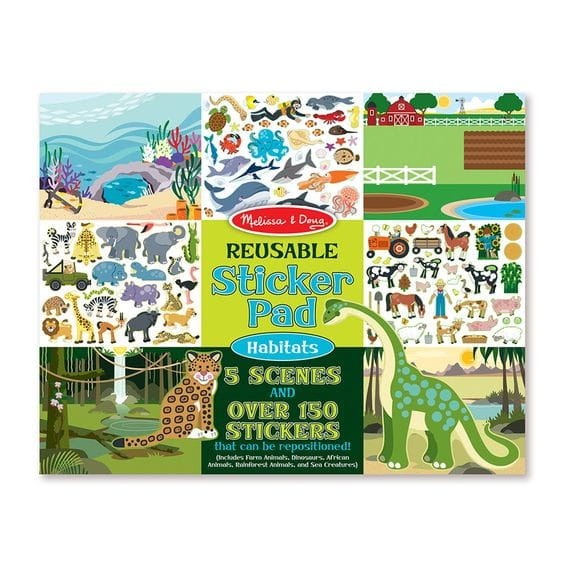Wielorazowe Naklejki Środowiska Zwierząt - Melissa & Doug