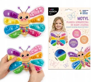 Plansza sensoryczna do nauki liczenia Motyl kuleczki KIDEA