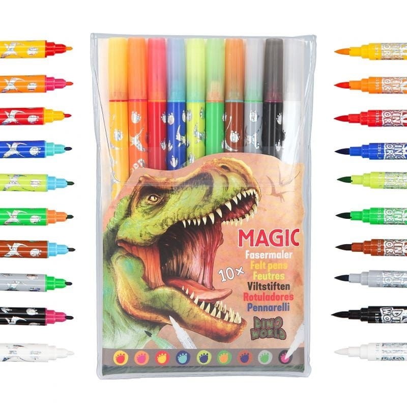 Dwustronne Flamastry Zmieniające Kolor - DINO WORLD