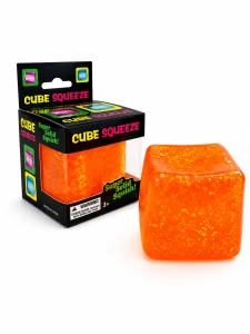 Nice Squeeze plastyczny gniotek kostka lodu brokatowy pomarańczowy 1 szt.