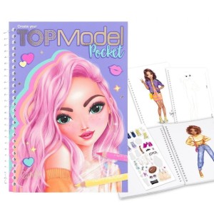 Szkicownik z Naklejkami Modelki Pocket Colouring Book - TopModel