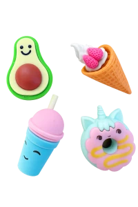 Gumki do mazania 4 szt. w etui przysmaki awokado lody Toys Inn