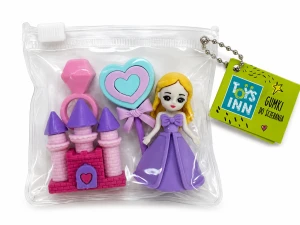 Gumki do mazania 4 szt. w etui księżniczka zamek Toys Inn