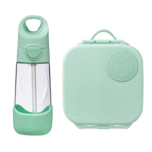 b.box sportowy bidon tritanowy ze słomką 450 ml + Mini Lunchbox Spearmint