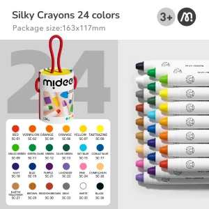 Kredki miękkie wysuwane silky crayons mideer 24 kolory