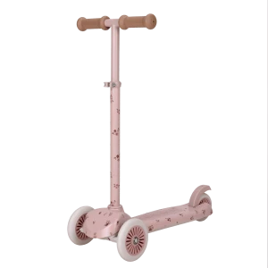Hulajnoga trójkołowa różowa kwiatki od 3 lat do 50 kg Little Dutch Scooter