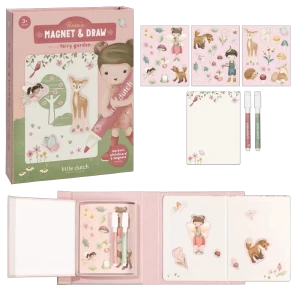 Little Dutch książeczka magnetyczna kreatywna Rosa & Friends z magnesami, pisakami