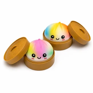 Gniotek pierożek Squishy ombre kolorowy pieróg w koszyczku, kawaii niespodzianka 1 szt.