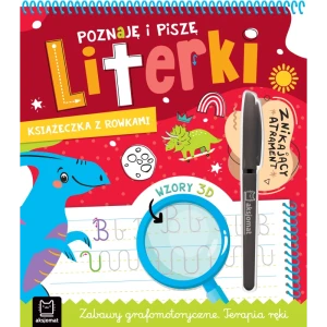 Książeczka z rowkami. Znikający atrament. Wzory 3D. Zabawy grafomotoryczne. Terapia ręki Poznaję i piszę literki