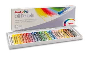 Pastele olejne Pentel 25 kolorów kredki szkolne lśniące długotrwałe nieblaknące