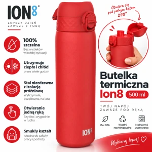 ION8 butelka termiczna ze stali nierdzewnej 500 ml termos czerwony