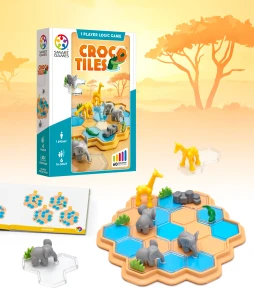Smart Games Croco Tiles gra łamigłówka jednoosobowa, 60 zadań