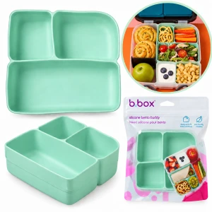 b.box silikonowy wkład do lunchboxa śniadaniówki z przegródkami zielony