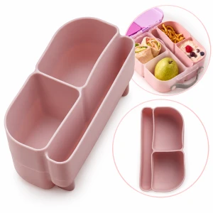 b.box wkład z przegródkami do śniadaniówki silikonowy mini lunchboxa Berry róż