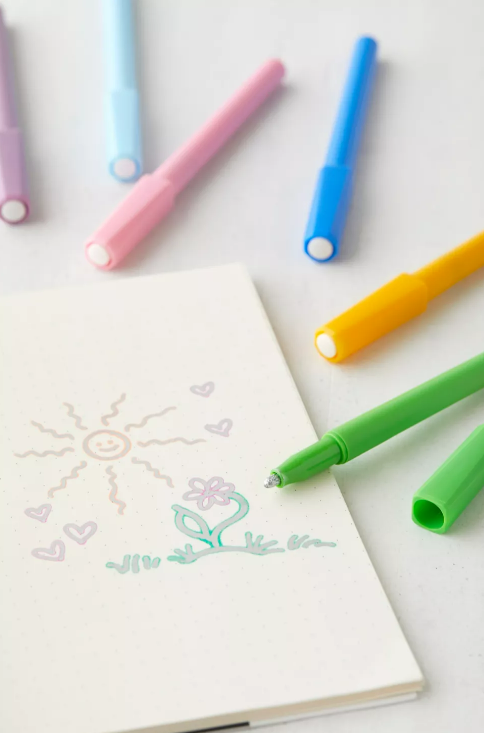 Metaliczne Pisaki Flamastry Silver Linings 6 szt. - Ooly