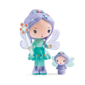 Djeco Tinyly BELLE & LULE figurka do domku, wróżka z towarzyszką, skrzydełka i różdżka