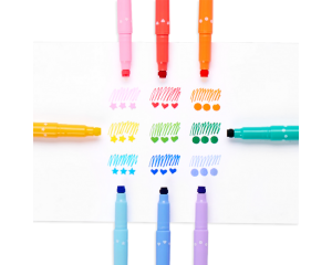 Dwustronne Pisaki ze Stempelkami Confetti Stamp - Ooly