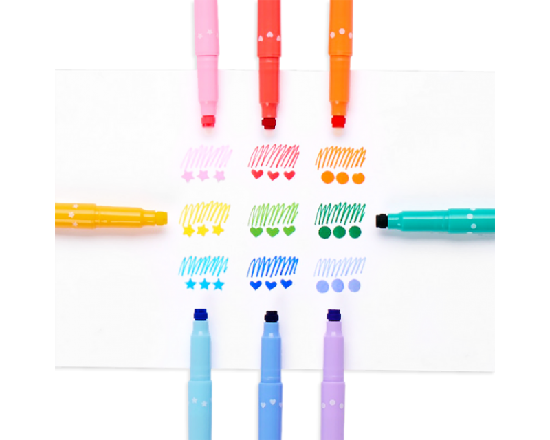 Dwustronne Pisaki ze Stempelkami Confetti Stamp - Ooly