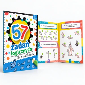 57 zadań logicznych dla przedszkolaków książeczka z łamigłówkami Aksjomat