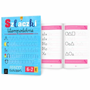 Szlaczki literopodobne. Zeszyt ćwiczeń pisanie książeczka edukacyjna Aksjomat