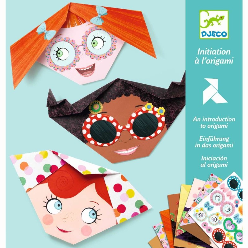 Origami z Naklejkami Twarze z Papieru - Djeco