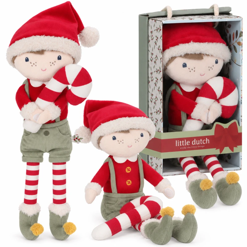 Świąteczna Laleczka z lizakiem Jim elf 35cm X-MAS Little Dutch