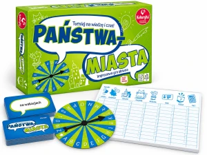 Państwa-Miasta – gra słowna edukacyjna rodzinna z kołem losującym Kukuryku 