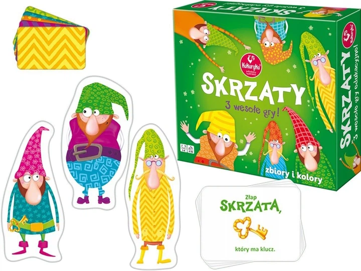 Kukuryku Skrzaty – 3 gry edukacyjne dla dzieci 4+, zbiory, kolory i spostrzegawczość