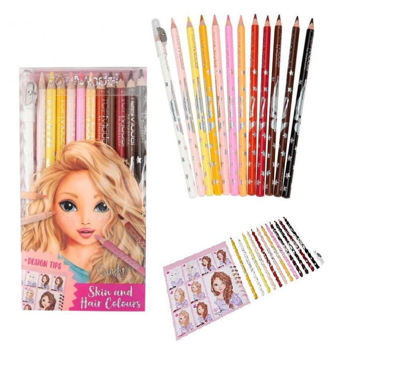 Kredki w Naturalnych Odcieniach Skóry i Włosów Coloured Pencil- TOPModel