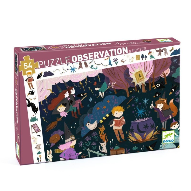 Puzzle Obserwacyjne Uczniowie Czarnoksiężnicy 54 el. - Djeco