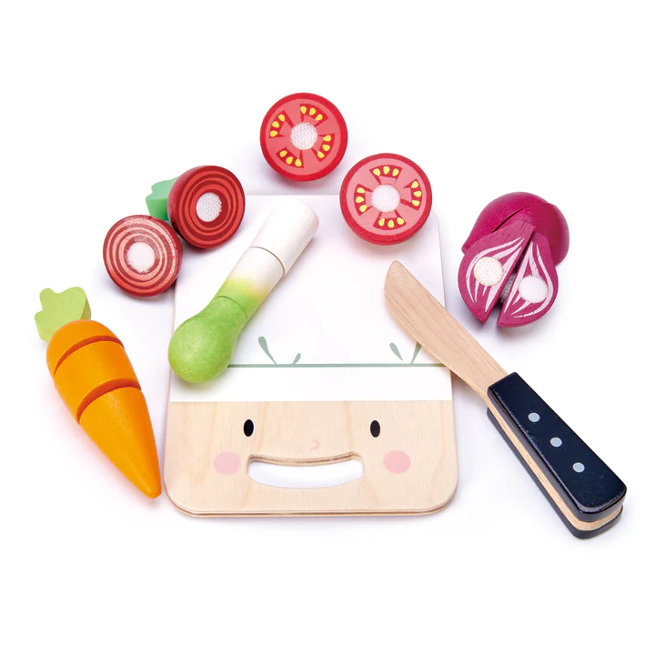 Drewniana Deska i Warzywa do Krojenia - Tender Leaf Toys