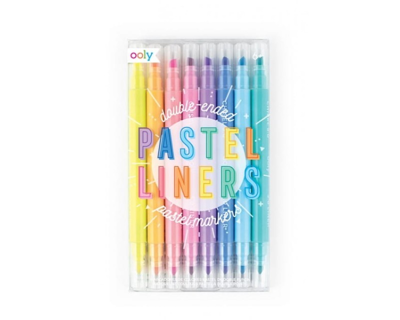 Dwustronne Zakreślacze Pastel Liners 8 szt. - Ooly