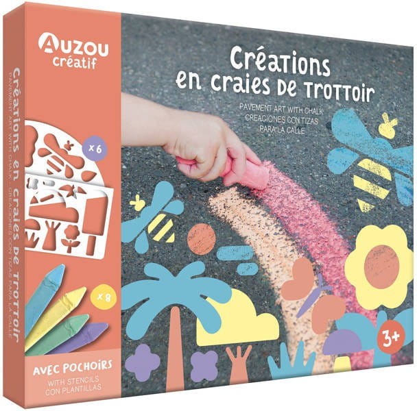 Kolorowa Kreda Chodnikowa z Szablonami - Auzou