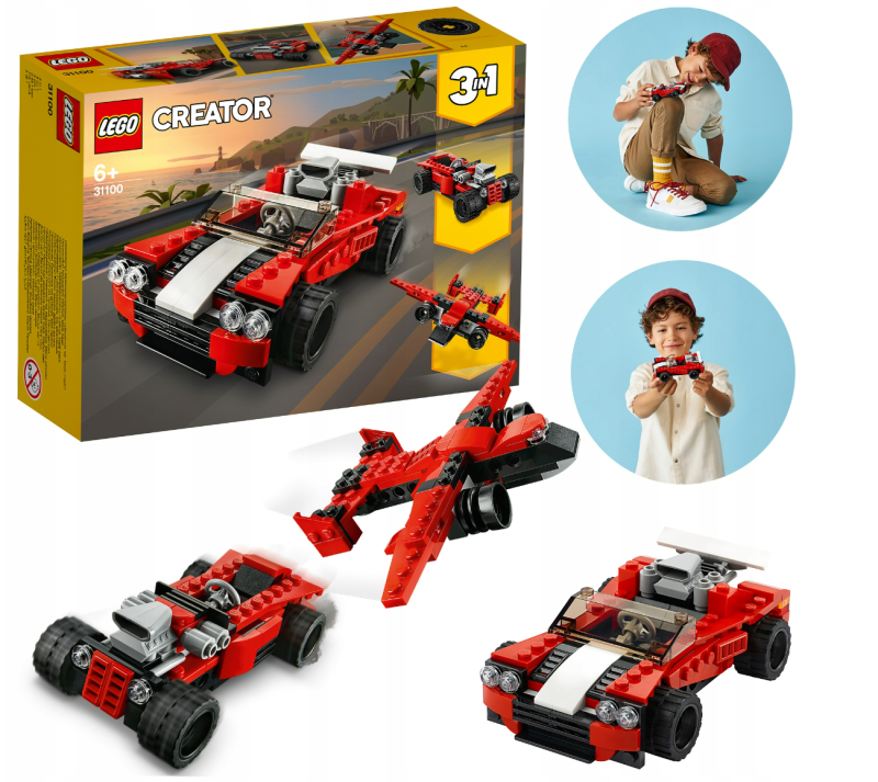 Klocki LEGO Creator 3 w 1 Samochód sportowy 31100