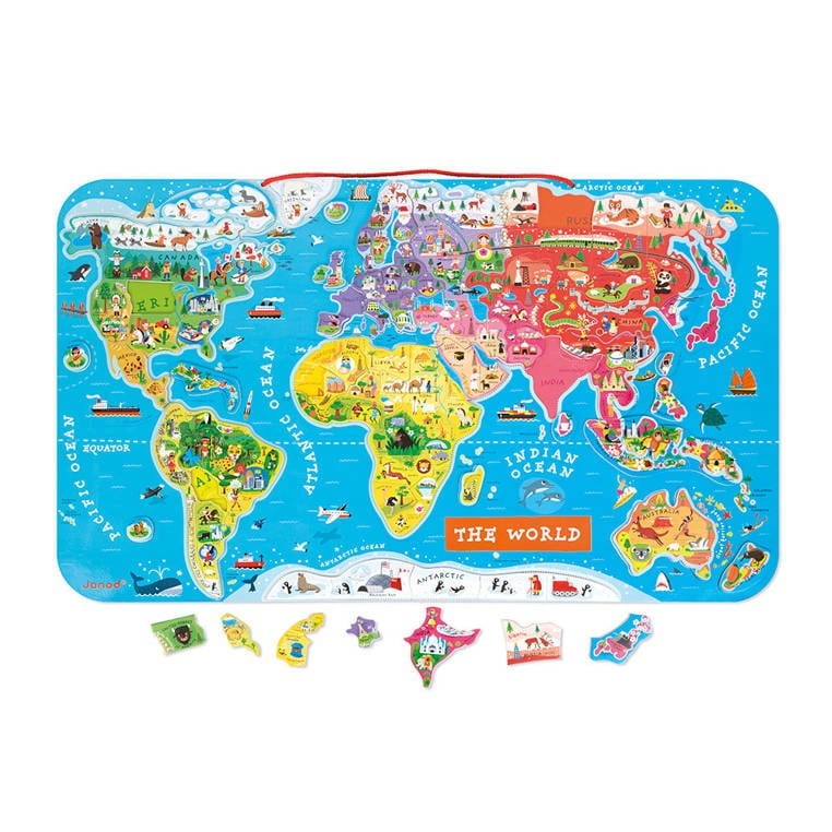 Mapa Świata Puzzle Magnetyczne - Janod