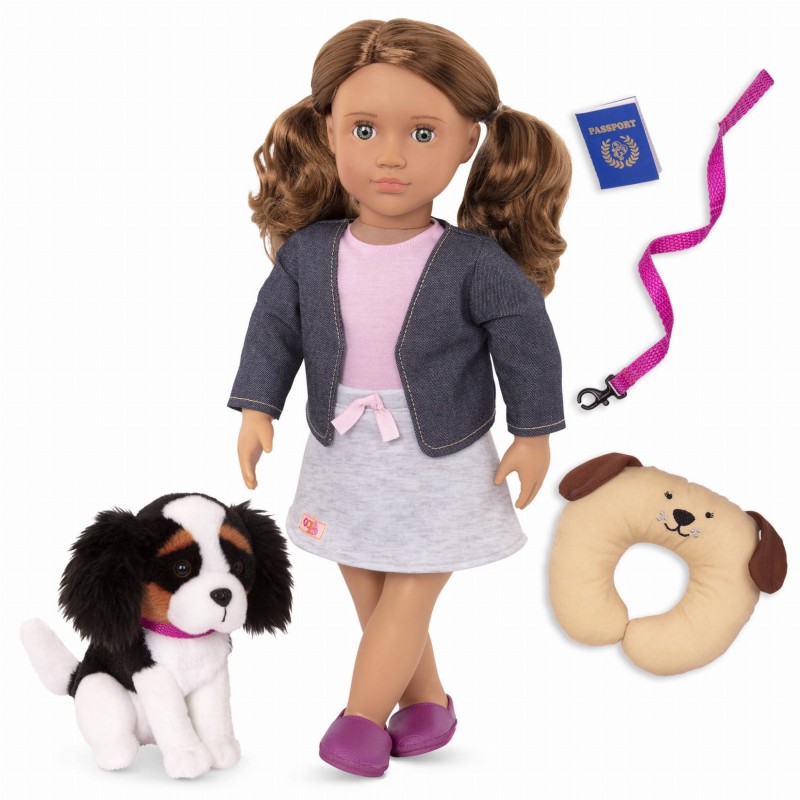 Lalka z pieskiem na smyczy King Charles Spaniel - Our Generation