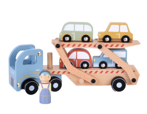 Piętrowa Laweta z 4 samochodzikami - Little Dutch